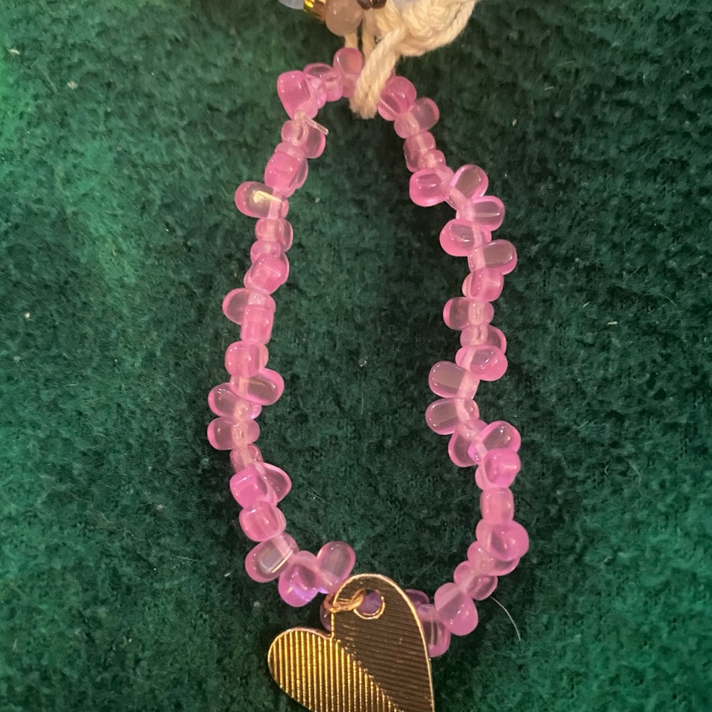 Semi Precious Beaded Bracelet Set of 3 – Bloom, Pink Heart, Pastel Beads NWT - Picture 4 of 4